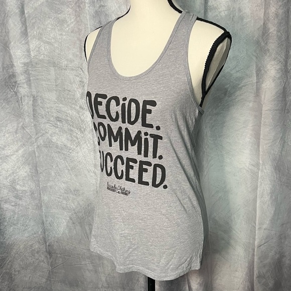Barcode Clothing Co. Decide. Commit. Succeed. Gray Racerback Tank Top - Medium - Picture 3 of 9
